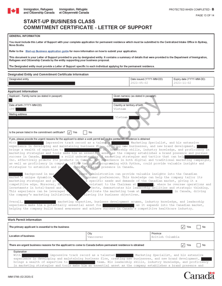 Latest Eterna Canada Start-Up Visa Clients to Receive Letters of Support!