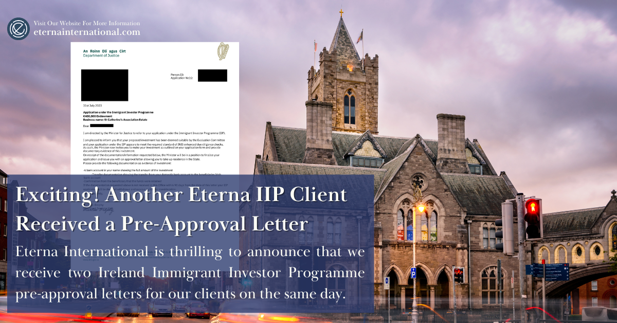 Exciting! Another Eterna IIP Client Received a Pre-Approval Letter