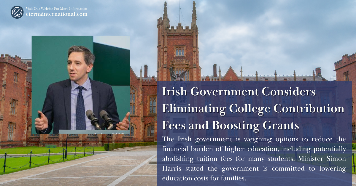 Irish Government Considers Eliminating College Contribution Fees and Boosting Grants