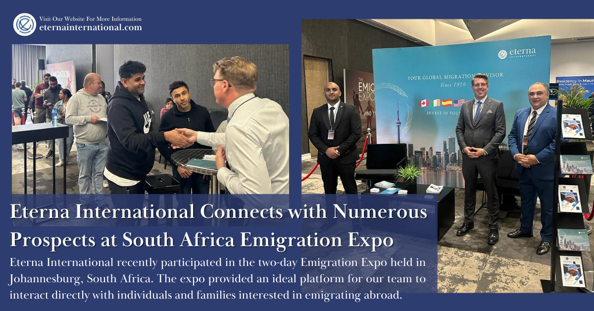 Eterna International Connects with Numerous Prospects at South Africa Emigration Expo