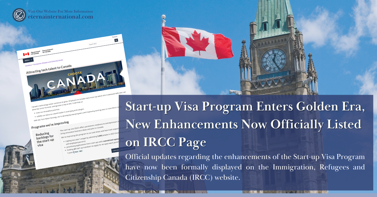 Start-up Visa Program Enters Golden Era, New Enhancements Now Officially Listed on IRCC Page