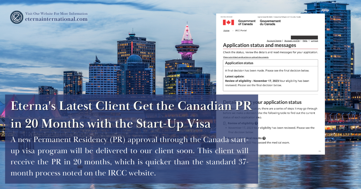 Our Latest Client Get the Canadian Permanent Residency in 20 Months