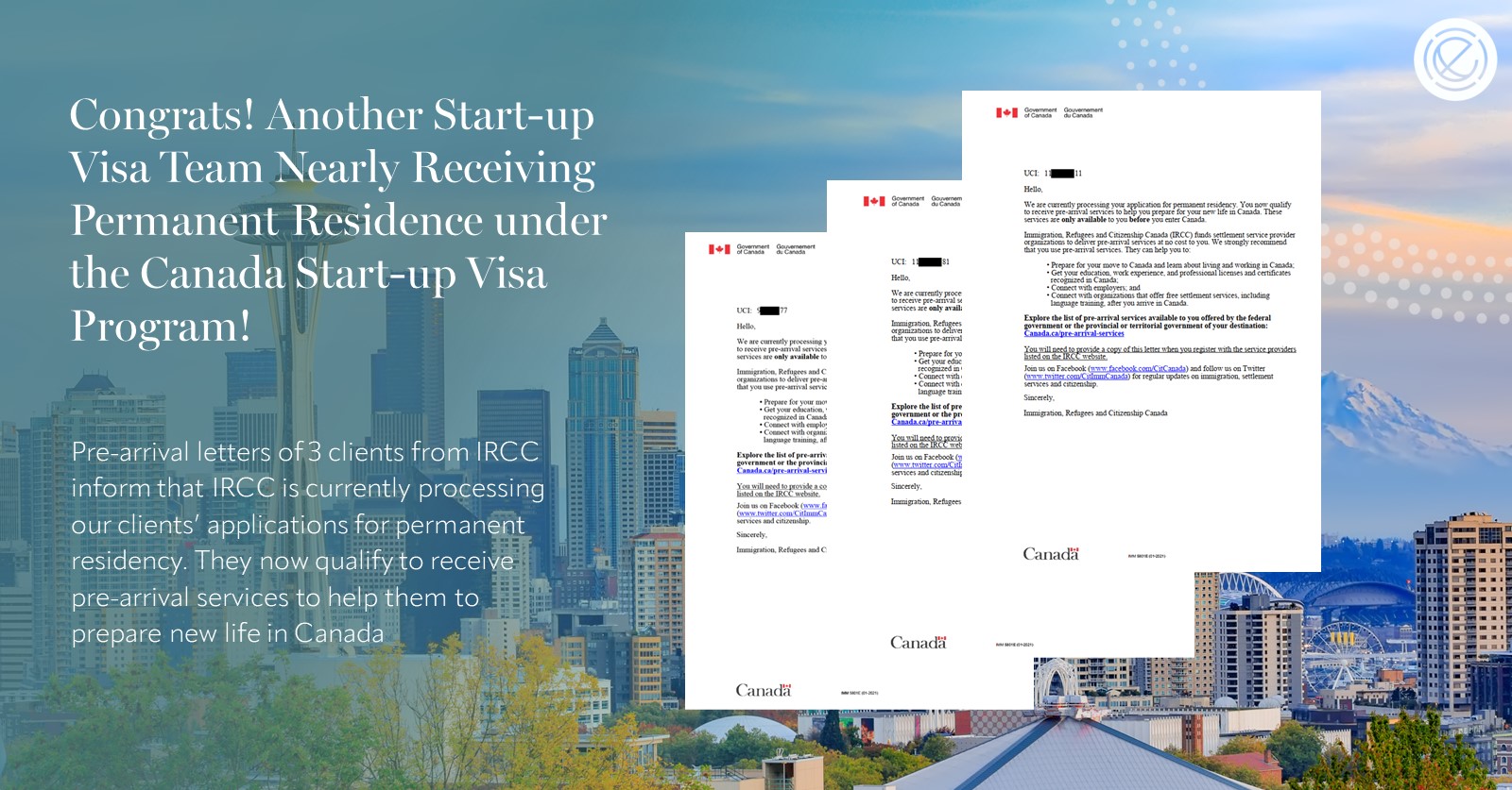 Congrats! Another Start-up Visa Team Nearly Receiving Permanent Residence under the Canada Start-up Visa Program!