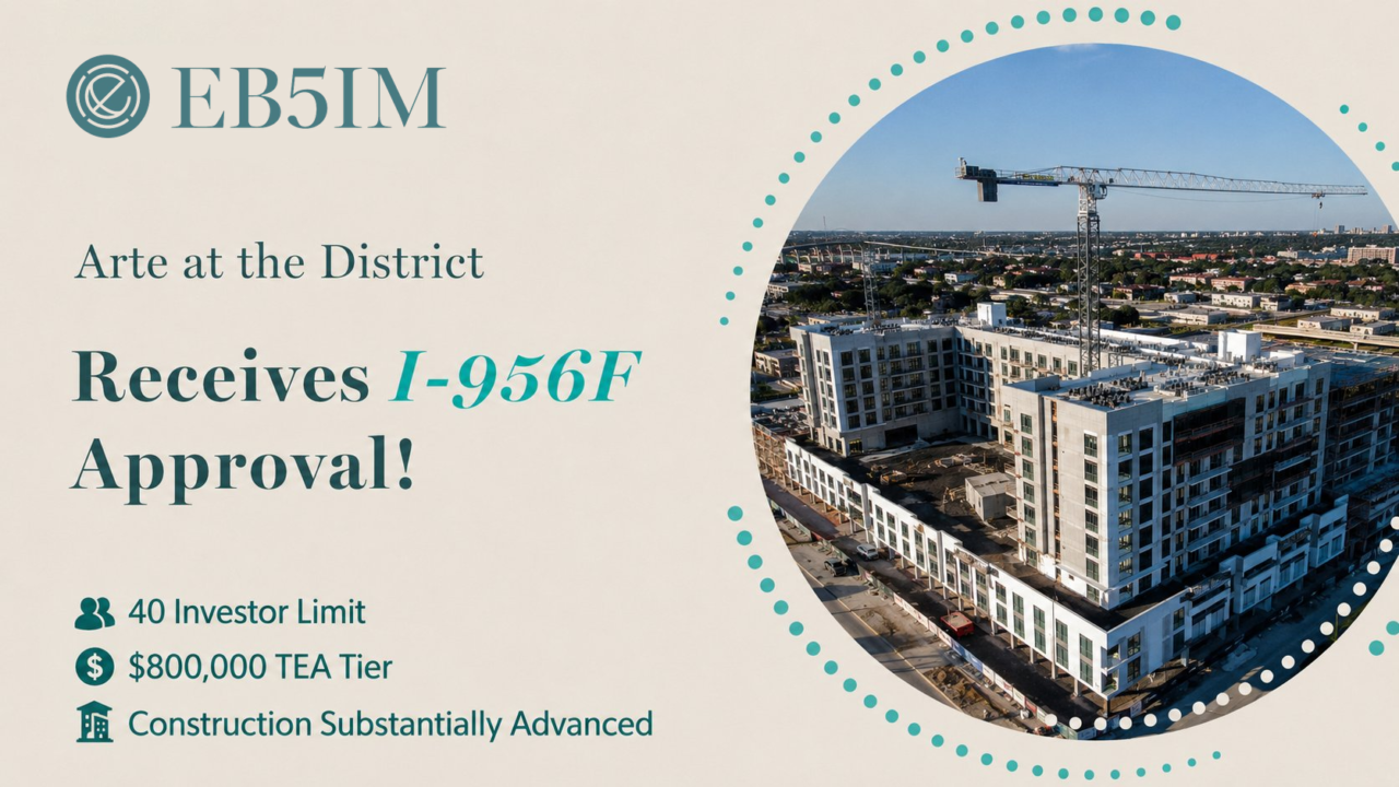 USCIS Approves Form I-956F for Arte at the District, Opening EB-5 Subscriptions for Qualified International Investors